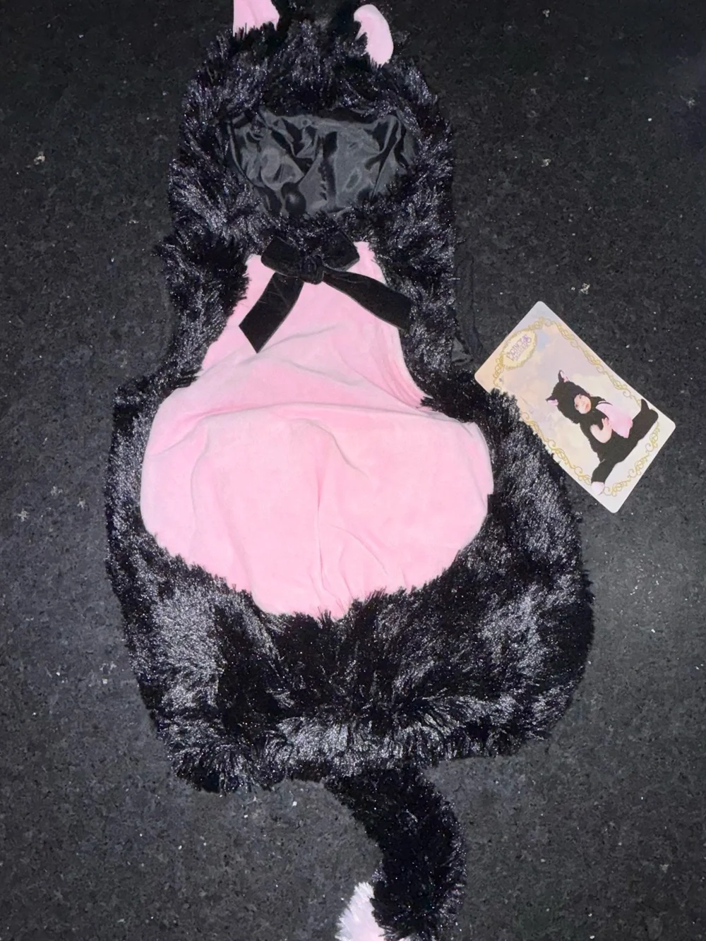PRINCESS PARADISE Infant FUZZY Plush Black & Pink Kitty Cat Costume 6-12 Months